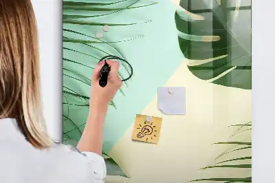 Quadro magnético de apagar a seco estampa de monstera tropical