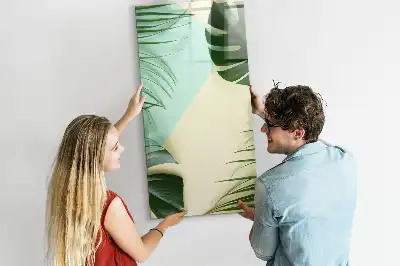 Quadro magnético de apagar a seco estampa de monstera tropical