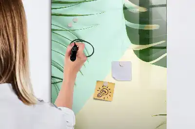 Quadro magnético de apagar a seco estampa de monstera tropical