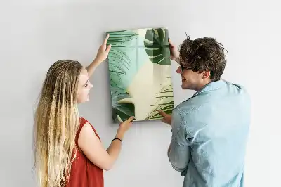 Quadro magnético de apagar a seco estampa de monstera tropical
