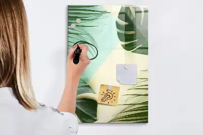 Quadro magnético de apagar a seco estampa de monstera tropical