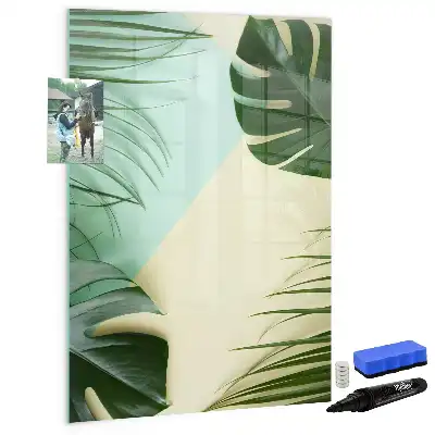 Quadro magnético de apagar a seco estampa de monstera tropical