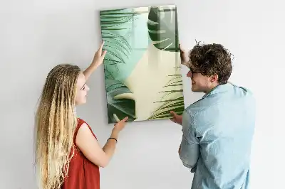 Quadro magnético de apagar a seco estampa de monstera tropical