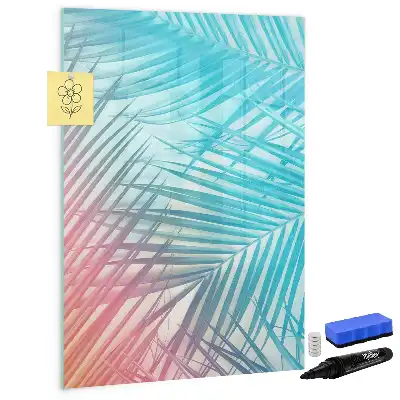 Quadro magnético de apagar a seco com estampa de folhas de palmeira