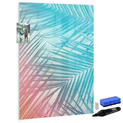 Quadro magnético de apagar a seco com estampa de folhas de palmeira