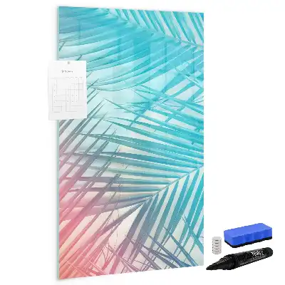 Quadro magnético de apagar a seco com estampa de folhas de palmeira