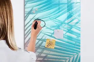 Quadro magnético de apagar a seco com estampa de folhas de palmeira