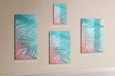 Quadro magnético de apagar a seco com estampa de folhas de palmeira