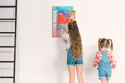 Quadro magnético de apagar a seco com estampa de folhas de palmeira