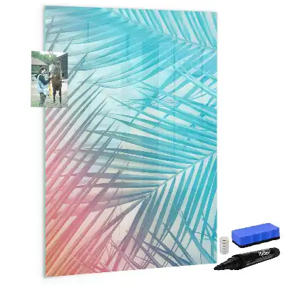 Quadro magnético de apagar a seco com estampa de folhas de palmeira