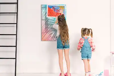 Quadro magnético de apagar a seco com estampa de folhas de palmeira