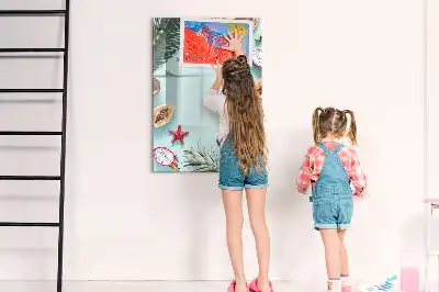 Quadro magnético de apagar a seco composição de verão