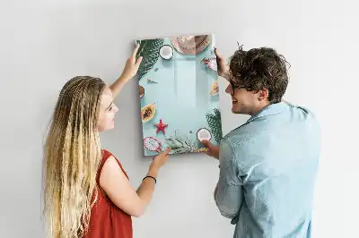 Quadro magnético de apagar a seco composição de verão
