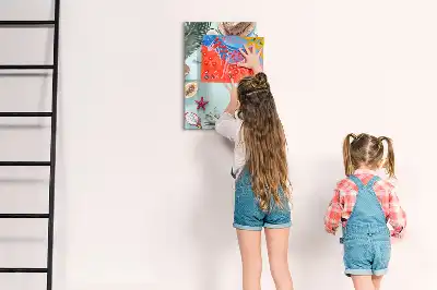 Quadro magnético de apagar a seco composição de verão