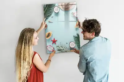 Quadro magnético de apagar a seco composição de verão