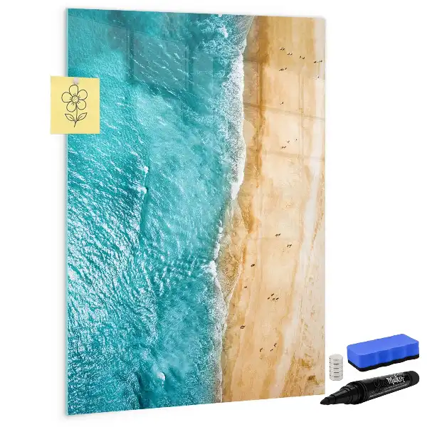 Quadro magnético de apagar a seco estampa paisagem de praia