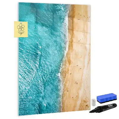 Quadro magnético de apagar a seco estampa paisagem de praia