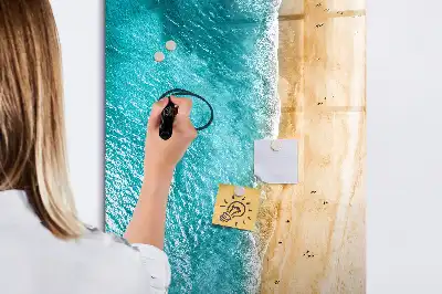 Quadro magnético de apagar a seco estampa paisagem de praia