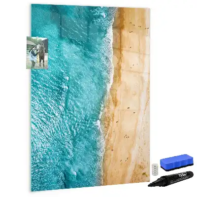 Quadro magnético de apagar a seco estampa paisagem de praia