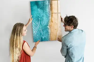 Quadro magnético de apagar a seco estampa paisagem de praia
