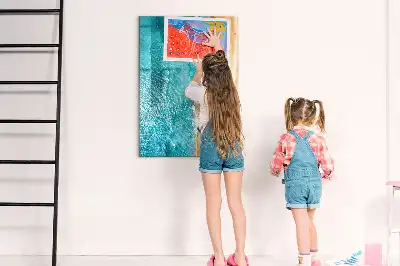 Quadro magnético de apagar a seco estampa paisagem de praia