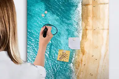 Quadro magnético de apagar a seco estampa paisagem de praia