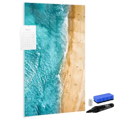 Quadro magnético de apagar a seco estampa paisagem de praia
