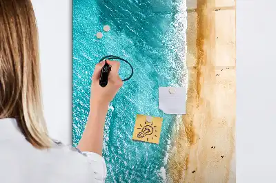 Quadro magnético de apagar a seco estampa paisagem de praia