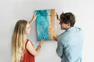 Quadro magnético de apagar a seco estampa paisagem de praia