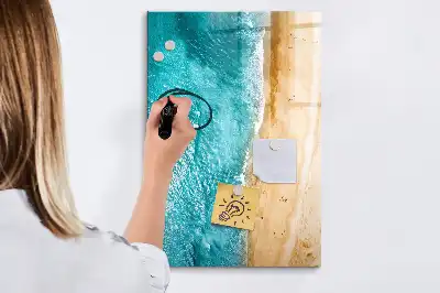 Quadro magnético de apagar a seco estampa paisagem de praia