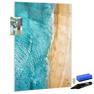 Quadro magnético de apagar a seco estampa paisagem de praia