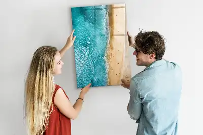 Quadro magnético de apagar a seco estampa paisagem de praia