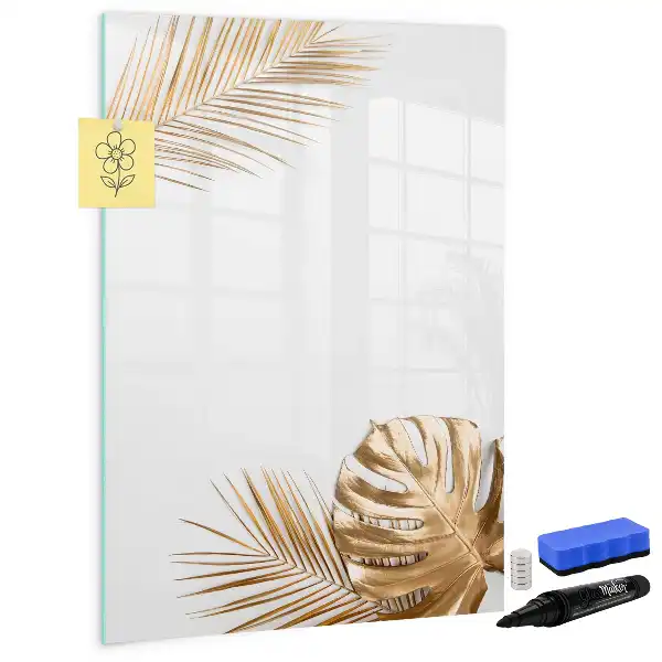 Quadro magnético de apagar a seco folhas douradas