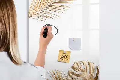 Quadro magnético de apagar a seco folhas douradas