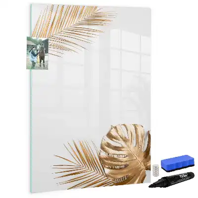 Quadro magnético de apagar a seco folhas douradas
