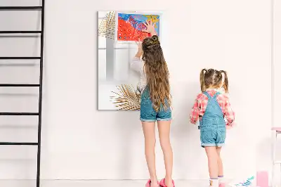Quadro magnético de apagar a seco folhas douradas