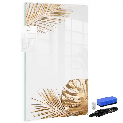 Quadro magnético de apagar a seco folhas douradas