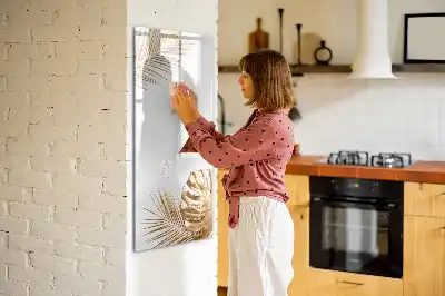 Quadro magnético de apagar a seco folhas douradas