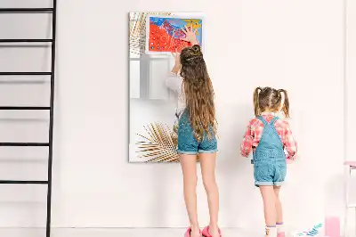 Quadro magnético de apagar a seco folhas douradas