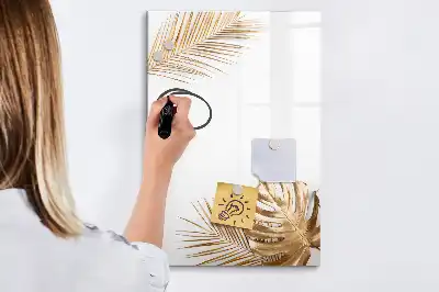 Quadro magnético de apagar a seco folhas douradas