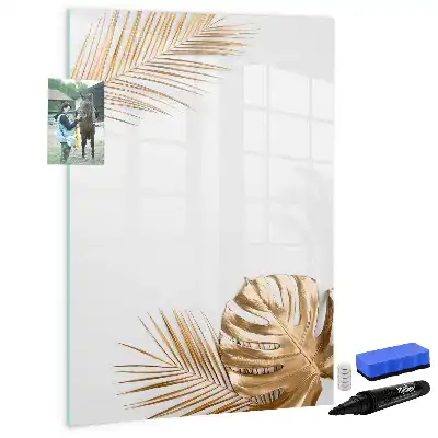 Quadro magnético de apagar a seco folhas douradas