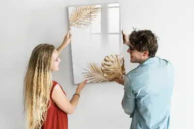Quadro magnético de apagar a seco folhas douradas