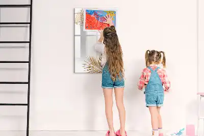 Quadro magnético de apagar a seco folhas douradas