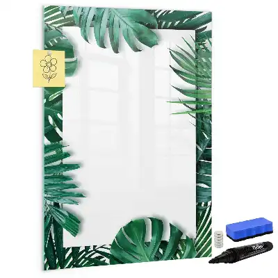 Quadro magnético de apagar a seco com moldura de monstera