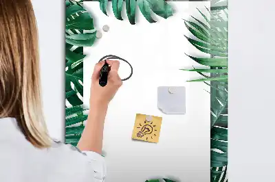 Quadro magnético de apagar a seco com moldura de monstera