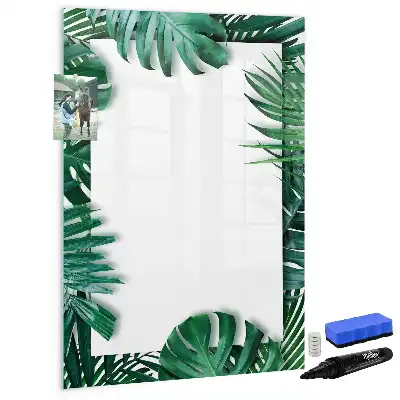 Quadro magnético de apagar a seco com moldura de monstera