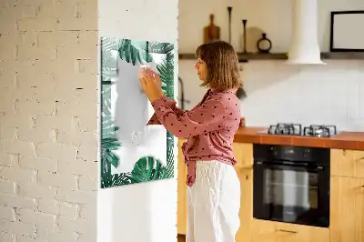 Quadro magnético de apagar a seco com moldura de monstera