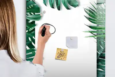 Quadro magnético de apagar a seco com moldura de monstera