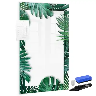 Quadro magnético de apagar a seco com moldura de monstera
