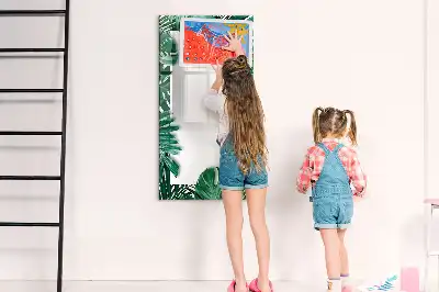 Quadro magnético de apagar a seco com moldura de monstera